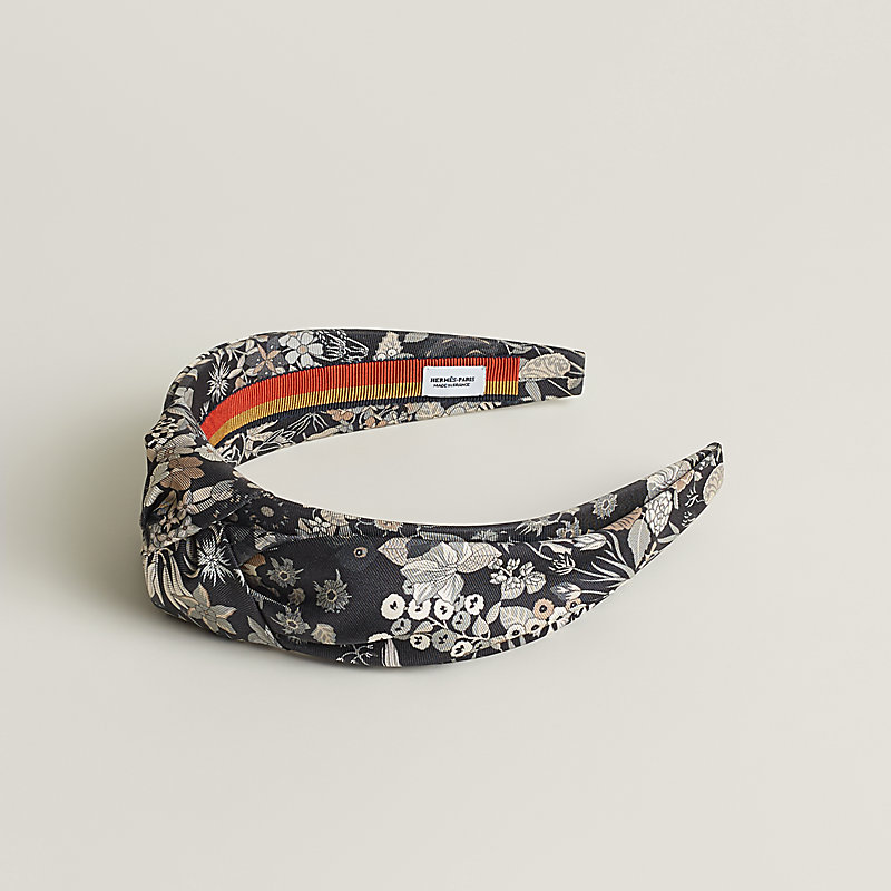 *HERMES* エルメス Knot Bloom シルクカチューシャ 花柄 オシャレ☆4.5cm幅】HERMES Knot Bloom カチューシャ (HERMES